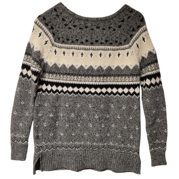 American Eagle Fairisle Nordic Oversized Wool Blend Sweater Women's XS Soft Cozy - Picture 2 of 7